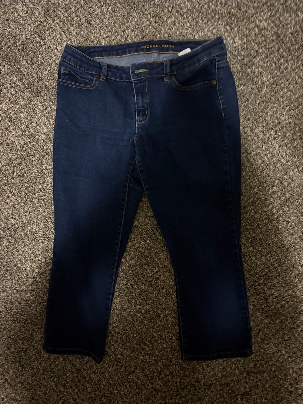 Michael Kors Navy Cropped Slim Jeans